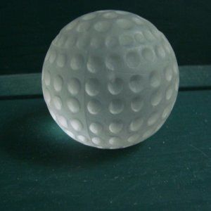 Glass Frosted Golf Ball Paper Weight